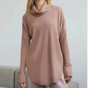 Babaton Thermal Cowlneck  Dusty rose pink/Taupe Size Small